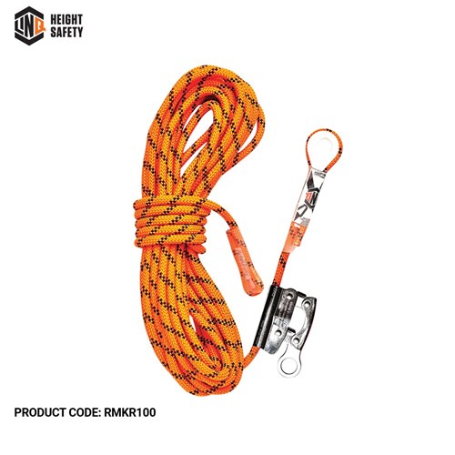 Kernmantle Rope with Thimble Eye & Rope Grab 100M